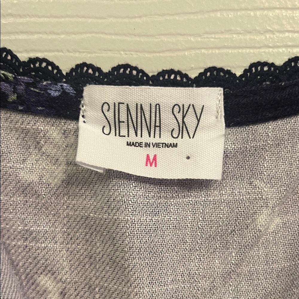 Sienna Sky Navy Floral Puff Sleeve Top - Picture 2 of 8